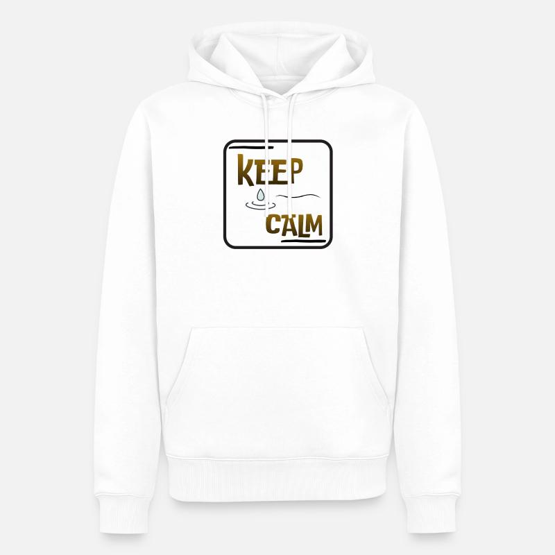 Reste calme - Sweat à capuche Premium bio Homme - blanc