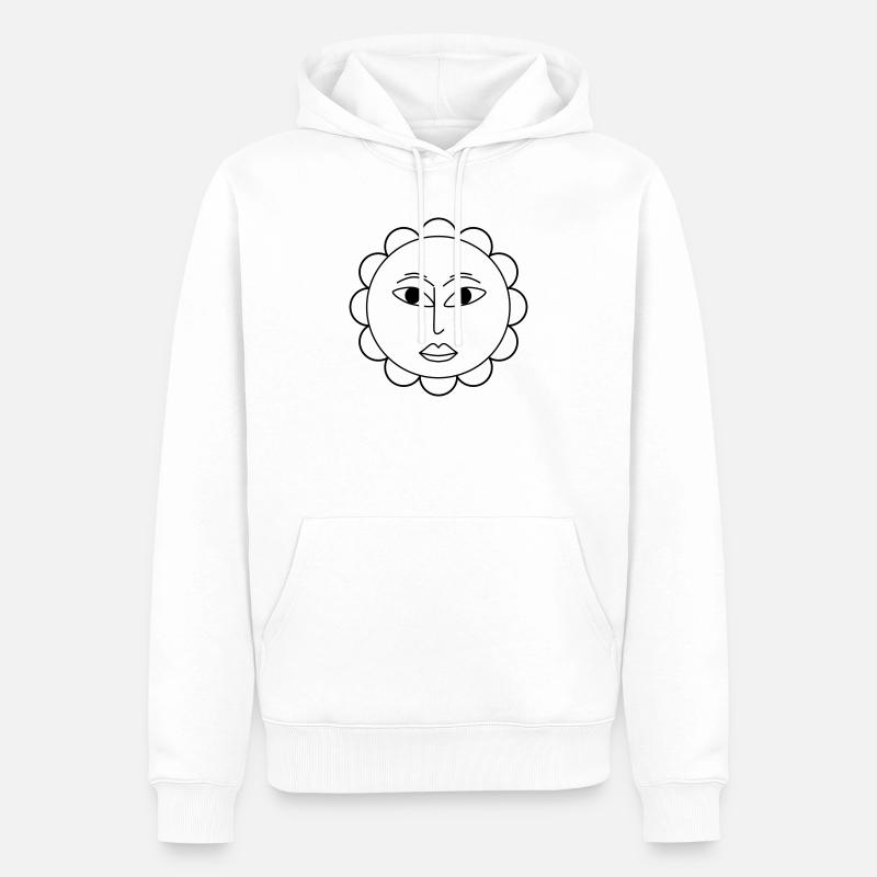 Fleur simple - Sweat à capuche Premium bio Homme - blanc