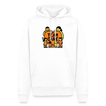 Team Care Herz Kita Wappen - Männer Premium Bio Hoodie - Weiß - Vorne - Nico (187cm)