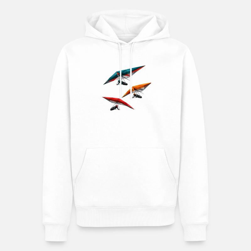 Trio polygonal des deltaplanes - Sweat à capuche Premium bio Homme - blanc