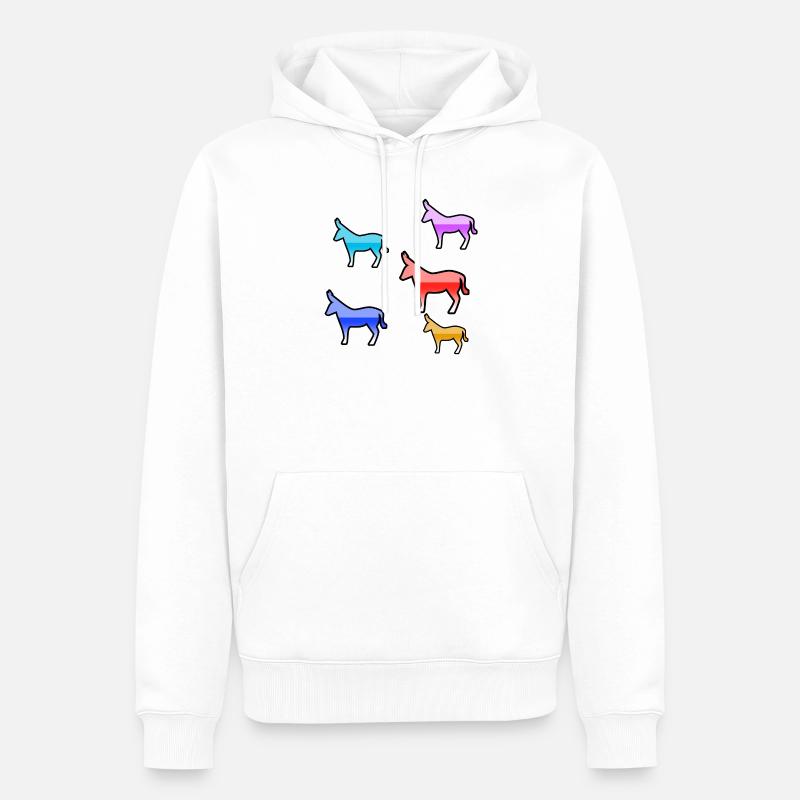 âne - Sweat à capuche Premium bio Homme - blanc