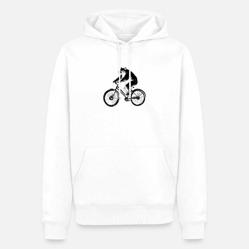 Bicycle Bear - Sweat à capuche Premium bio Homme - blanc