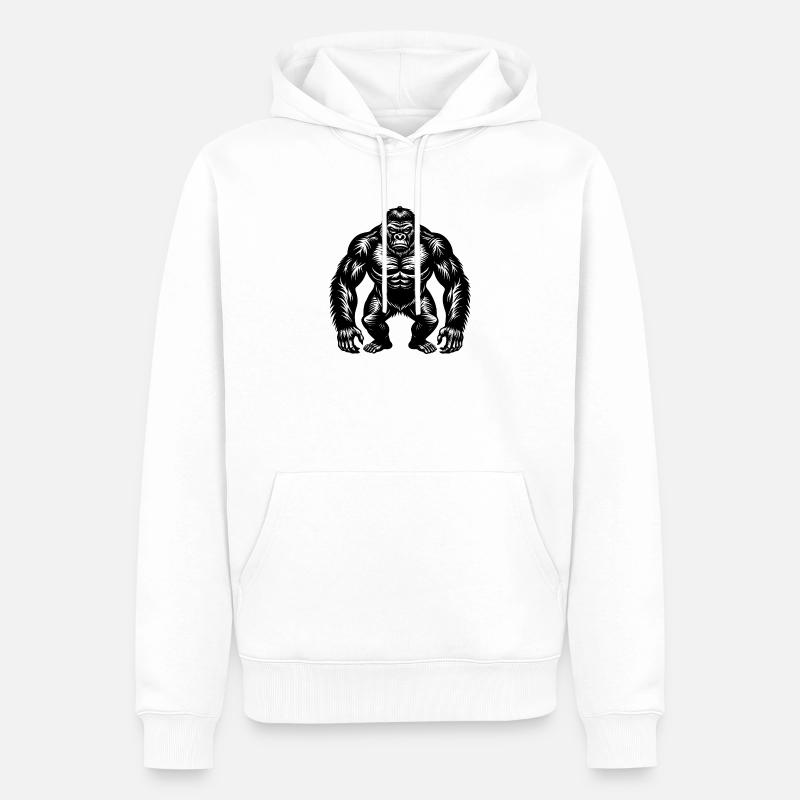 gorille - Sweat à capuche Premium bio Homme - blanc