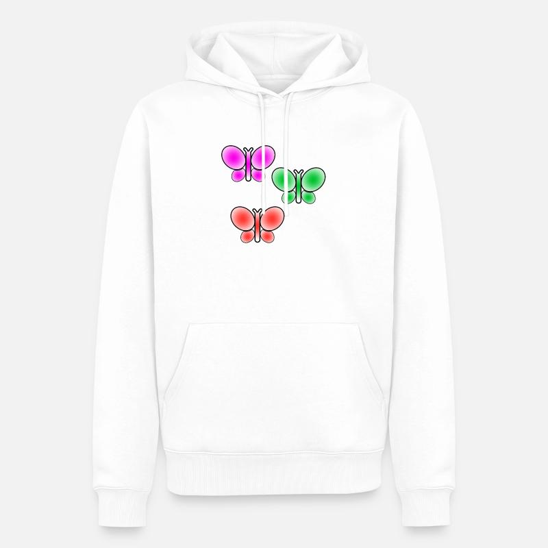 Papillons - Sweat à capuche Premium bio Homme - blanc