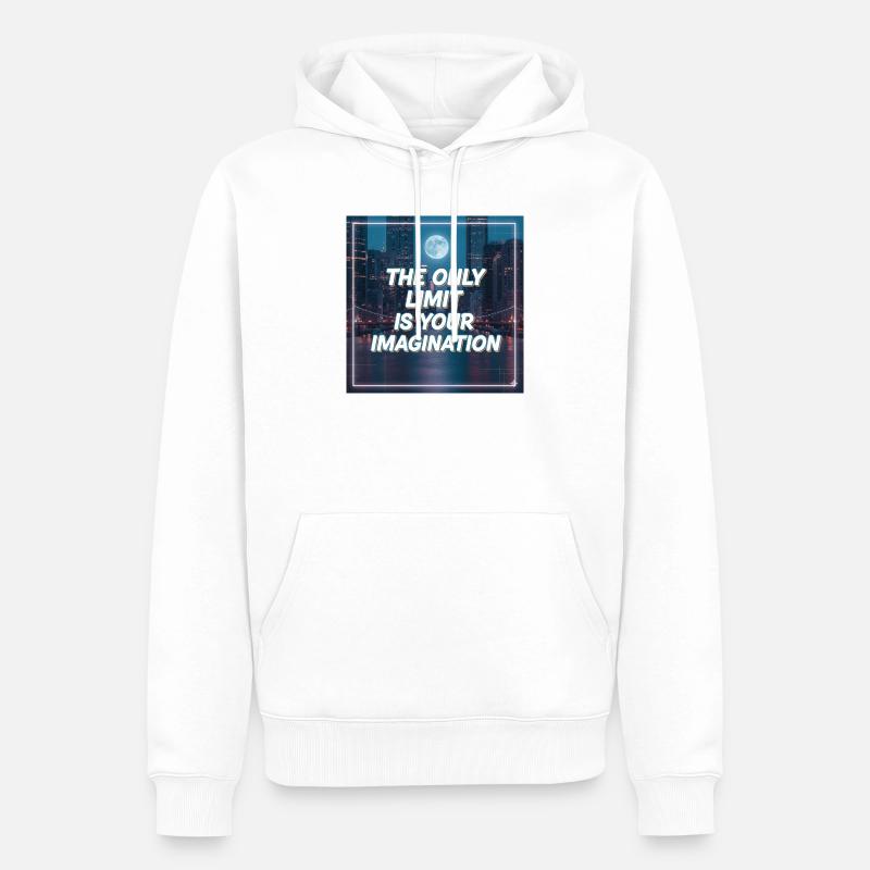 Seule votre imagination pose des limites - Sweat à capuche Premium bio Homme - blanc