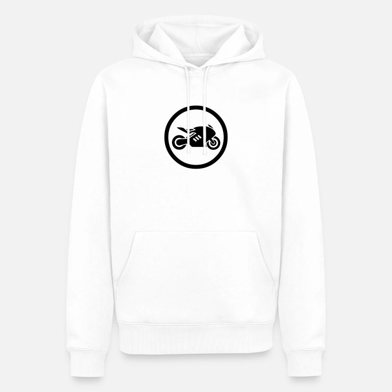 motocyclette - Sweat à capuche Premium bio Homme - blanc