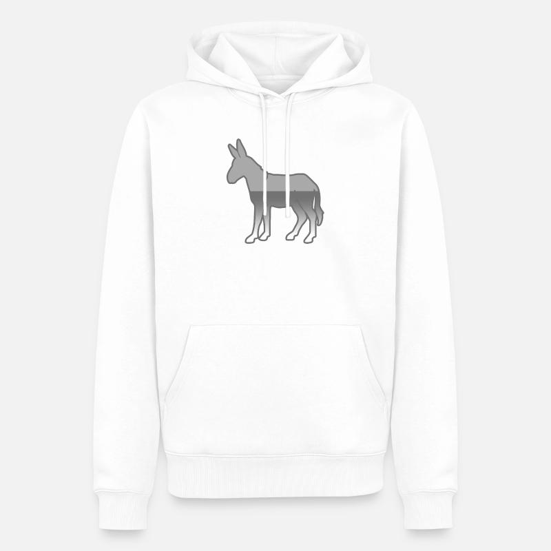 âne - Sweat à capuche Premium bio Homme - blanc