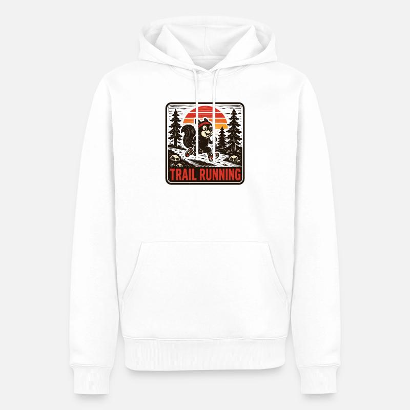 Trail running - Sweat à capuche Premium bio Homme - blanc