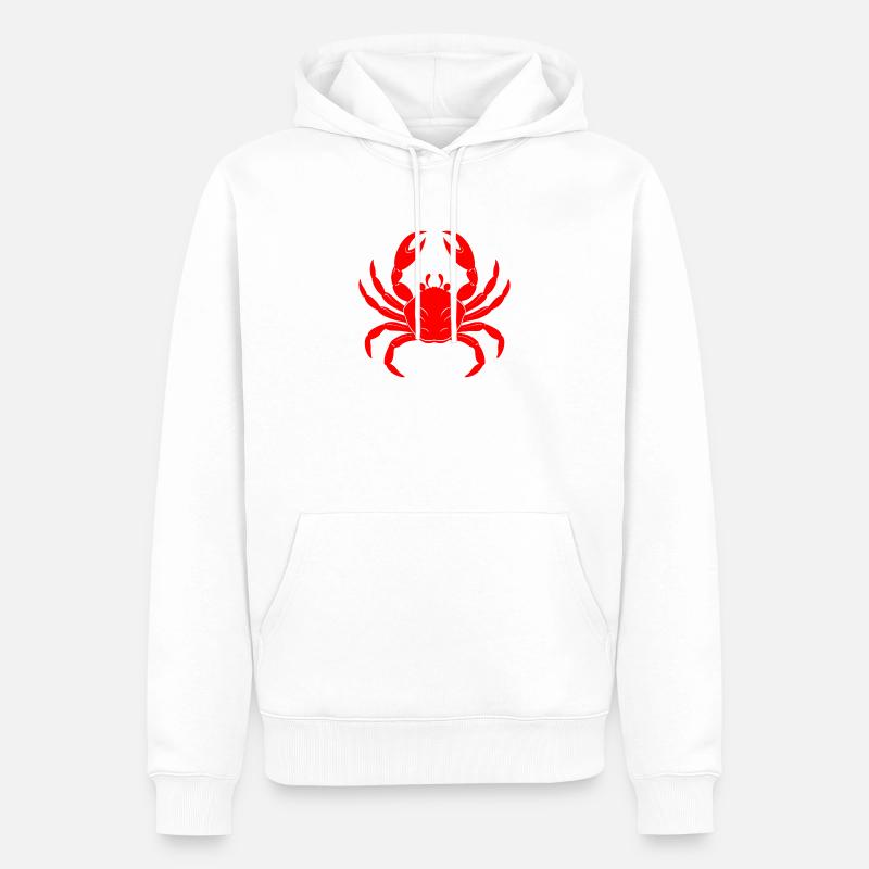 Crabe - Sweat à capuche Premium bio Homme - blanc