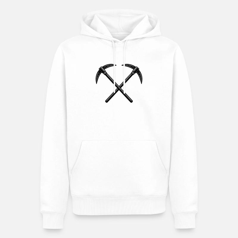 Pioches croisées - Sweat à capuche Premium bio Homme - blanc