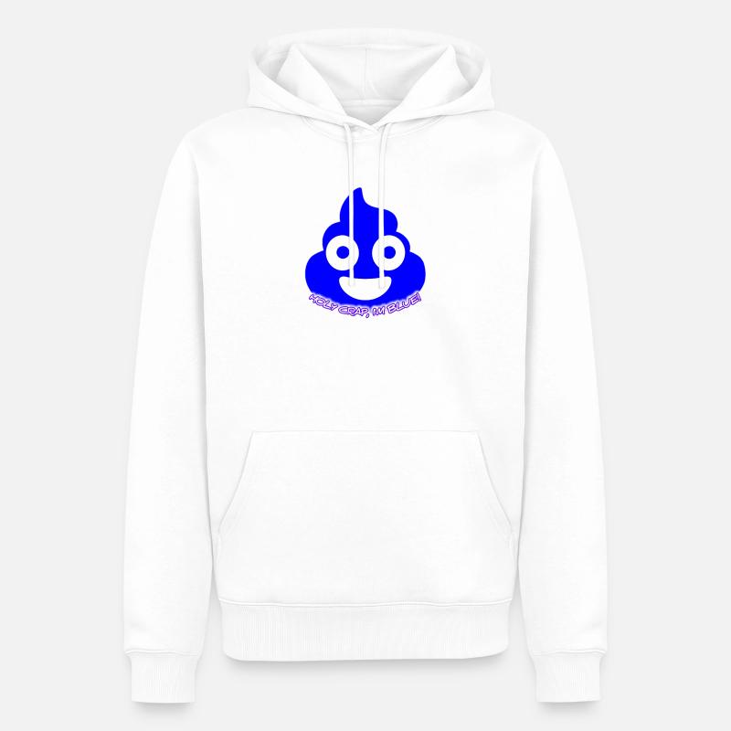 Éclat bleu des crottes - Sweat à capuche Premium bio Homme - blanc