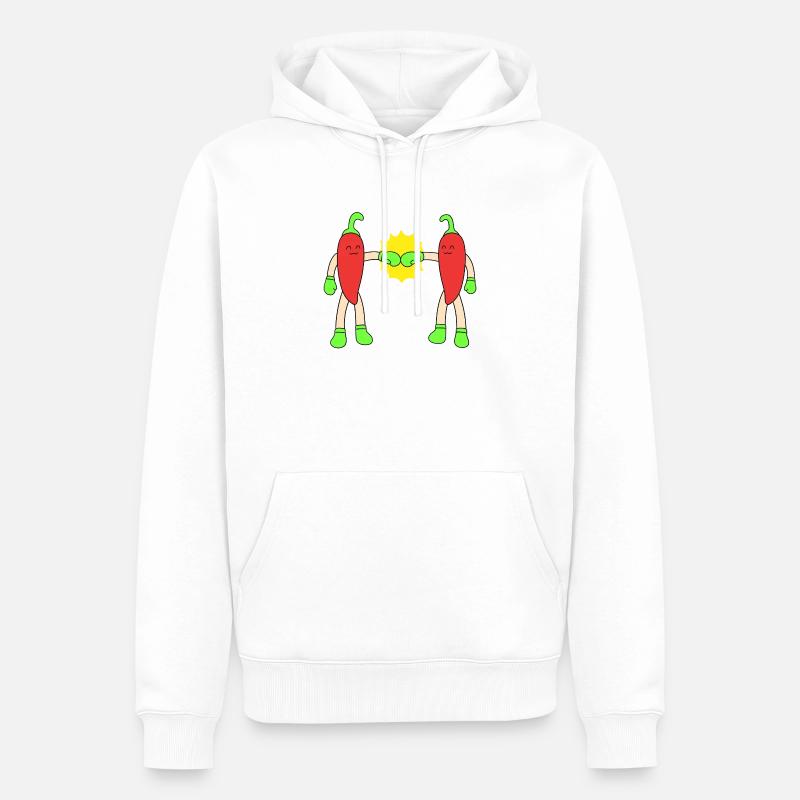 Chili-Fauststoß - Männer Premium Bio Hoodie - Weiß