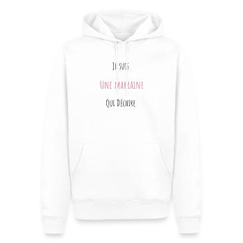 Je suis Une Marraine Qui Déchire - Sweat à capuche Premium bio Homme - blanc - Devant - Nico (187cm)