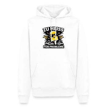 zu heiss für Probleme - Männer Premium Bio Hoodie - Weiß - Vorne - Nico (187cm)