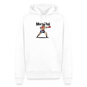 Muay Thai Kickboxing - Sweat à capuche Premium bio Homme - blanc - Devant - Nico (187cm)