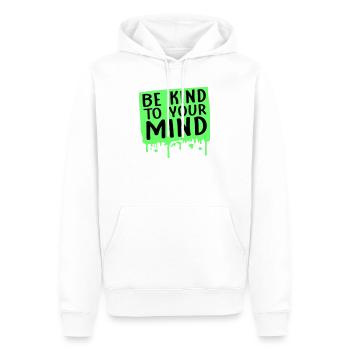 Be Kind To Your Mind Lustig Psychisch Gesund Logo - Männer Premium Bio Hoodie - Weiß - Vorne - Nico (187cm)