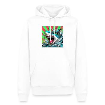 Requin - Sweat à capuche Premium bio Homme - blanc - Devant - Nico (187cm)