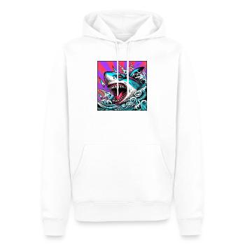 Shark - Men’s Premium Organic Hoodie - white - Front - Nico (187cm)