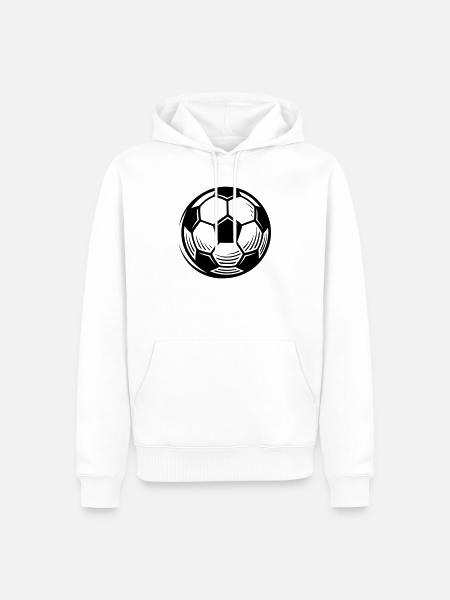 Fußball Ball Fußballverein Public Viewing - Männer Premium Bio Hoodie - Weiß