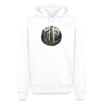 Wandern – Outdoor-Abenteuer - Männer Premium Bio Hoodie - Weiß - Vorne - Nico (187cm)