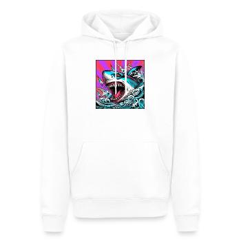 Requin - Sweat à capuche Premium bio Homme - blanc - Devant - Nico (187cm)