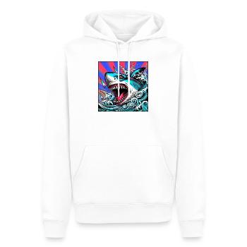 Shark - Men’s Premium Organic Hoodie - white - Front - Nico (187cm)