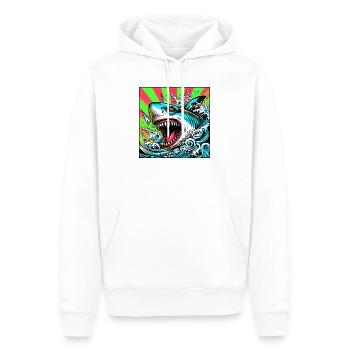 Shark - Men’s Premium Organic Hoodie - white - Front - Nico (187cm)