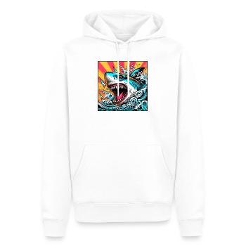Requin - Sweat à capuche Premium bio Homme - blanc - Devant - Nico (187cm)
