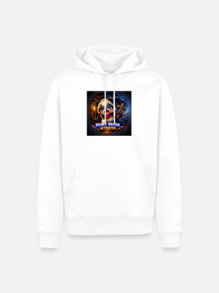 Phasmo Hunt Mode Panda – Cute Horror Moment  - Männer Premium Bio Hoodie - Weiß