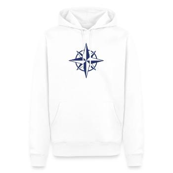 Compass Rose Symbollinie Symbol Navigation Vektor Ar - Männer Premium Bio Hoodie - Weiß - Vorne - Nico (187cm)