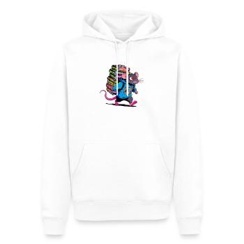 Le Rat - Sweat à capuche Premium bio Homme - blanc - Devant - Nico (187cm)