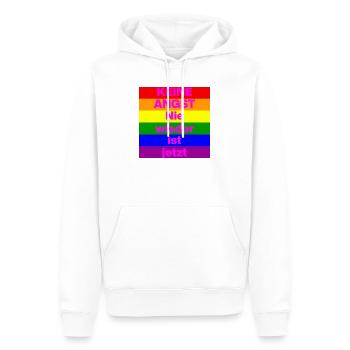 KEINE ANGST NIE WIEDER IST JETZT,  NO NZS, NO AFD - Männer Premium Bio Hoodie - Weiß - Vorne - Nico (187cm)