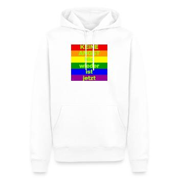 KEINE ANGST NIE WIEDER IST JETZT,  NO NZS, NO AFD - Männer Premium Bio Hoodie - Weiß - Vorne - Nico (187cm)