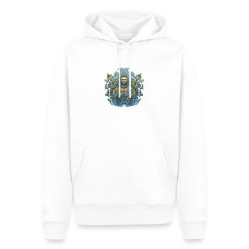 Poseidon Sea God Trident Design - Men’s Premium Organic Hoodie - white - Front - Nico (187cm)