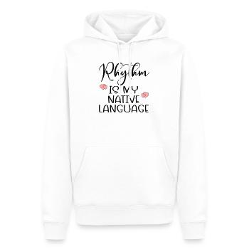 Langage de la danse rythmique - Sweat à capuche Premium bio Homme - blanc - Devant - Nico (187cm)