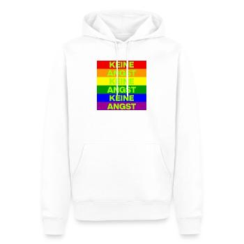 KEINE ANGST, NO NZS, NIE WIEDER, ANTIFASCHISMUS - Männer Premium Bio Hoodie - Weiß - Vorne - Nico (187cm)
