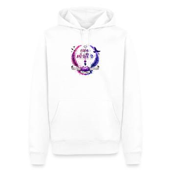 Du bist wichtig: Bleib im Kreis - Männer Premium Bio Hoodie - Weiß - Vorne - Nico (187cm)