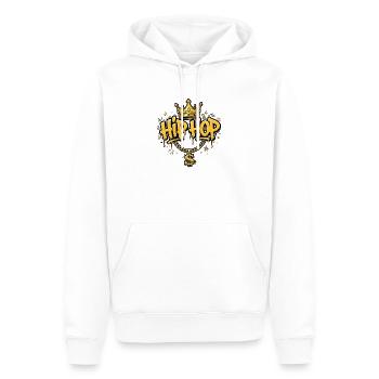 Hip Hop King - Gold Krone & Dollar Chain - Männer Premium Bio Hoodie - Weiß - Vorne - Nico (187cm)