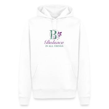 Balance_ _all_the_time - Sweat à capuche Premium bio Homme - blanc - Devant - Nico (187cm)