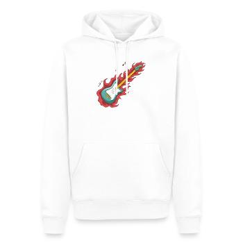 Guitar On Fire lustiges Geschenk-T-Shirt - Männer Premium Bio Hoodie - Weiß - Vorne - Nico (187cm)