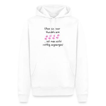 OHNE HUNDEHAARE, HUND, DOGLOVER, TIERLIEBE, HUNDE - Männer Premium Bio Hoodie - Weiß - Vorne - Nico (187cm)
