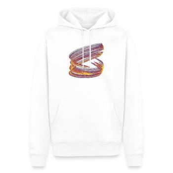 Lichtwirbel des Chaos – Strange Attractor  - Männer Premium Bio Hoodie - Weiß - Vorne - Nico (187cm)