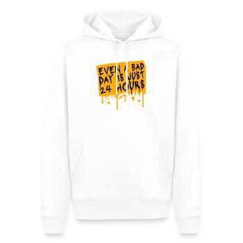 Even A Bad Day Is Just 24 Hours Motivierend Spruch - Männer Premium Bio Hoodie - Weiß - Vorne - Nico (187cm)