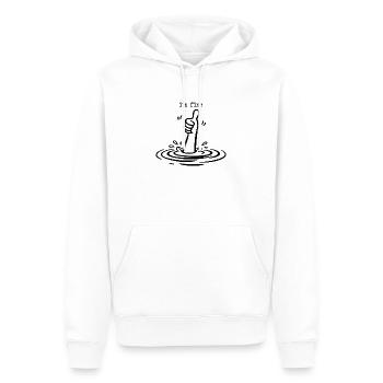 Mir geht's gut, lustiges Ertrinken Daumen hoch, dunkler Humor-Tee - Männer Premium Bio Hoodie - Weiß - Vorne - Nico (187cm)