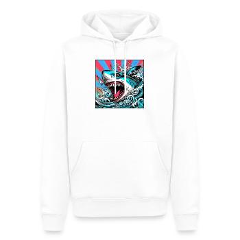Requin - Sweat à capuche Premium bio Homme - blanc - Devant - Nico (187cm)