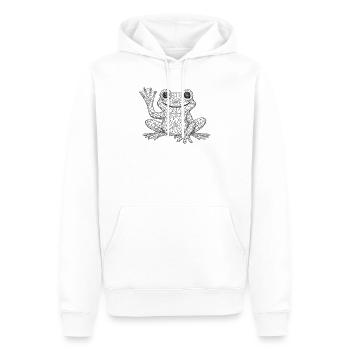 Top Frog Mesh Piece Design - Men’s Premium Organic Hoodie - white - Front - Nico (187cm)