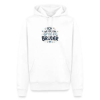 Ich werde ein großer Bruder - Männer Premium Bio Hoodie - Weiß - Vorne - Nico (187cm)