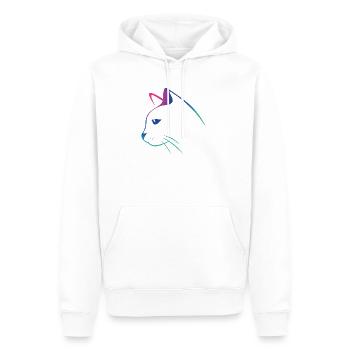 Cat Line Drawing Gradient - Men’s Premium Organic Hoodie - white - Front - Nico (187cm)