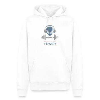 Powerlifting Alien Fitness Gym - Men’s Premium Organic Hoodie - white - Front - Nico (187cm)