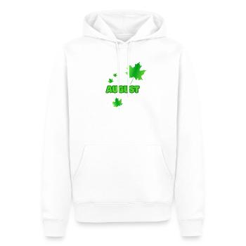 Geschenk für August - Männer Premium Bio Hoodie - Weiß - Vorne - Nico (187cm)